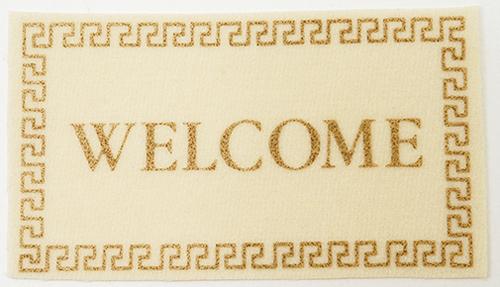 Dollhouse Miniature Welcome Mat, Ivory